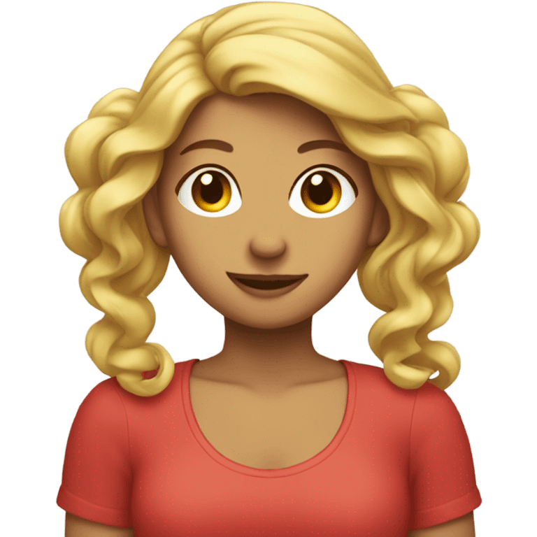 Apple girl emoji tucking hair behind her ear emoji