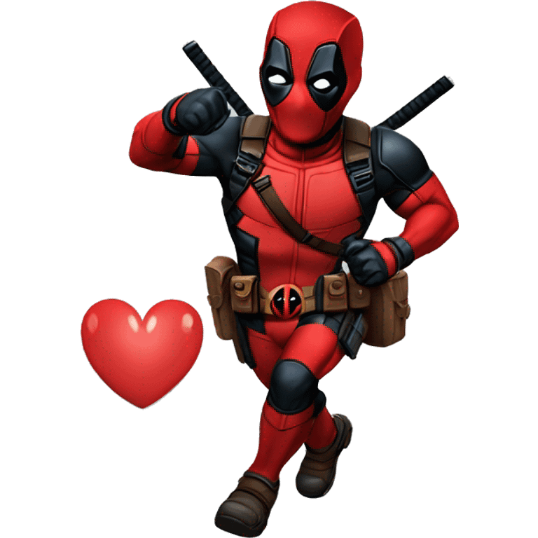 Deadpool haciendo un corazón  emoji