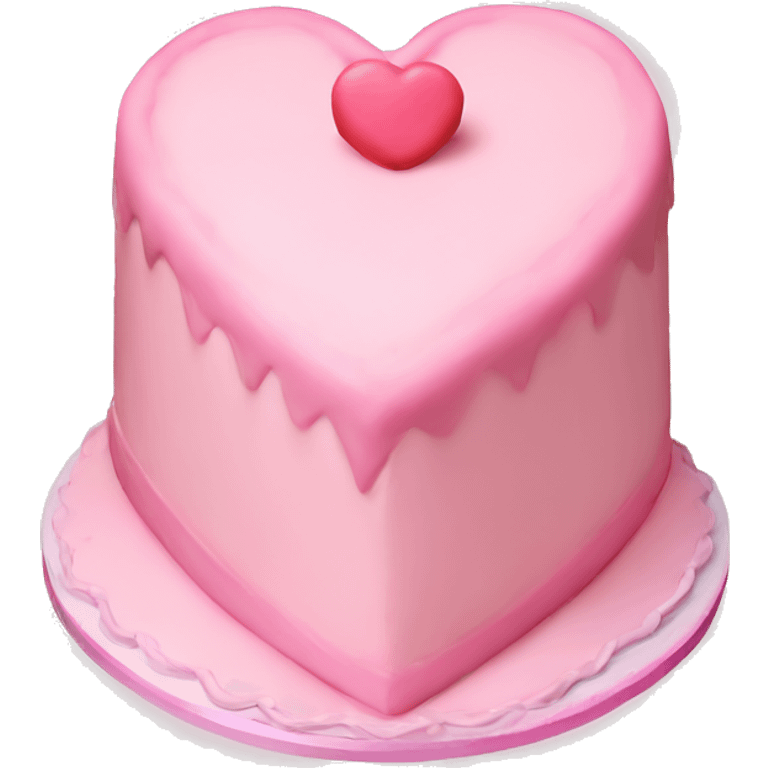 Light Pink heart shaped birthday cake emoji