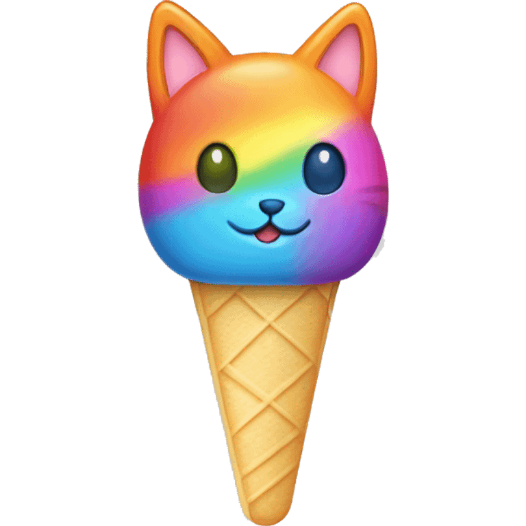 rainbow cat eating a popsicle emoji