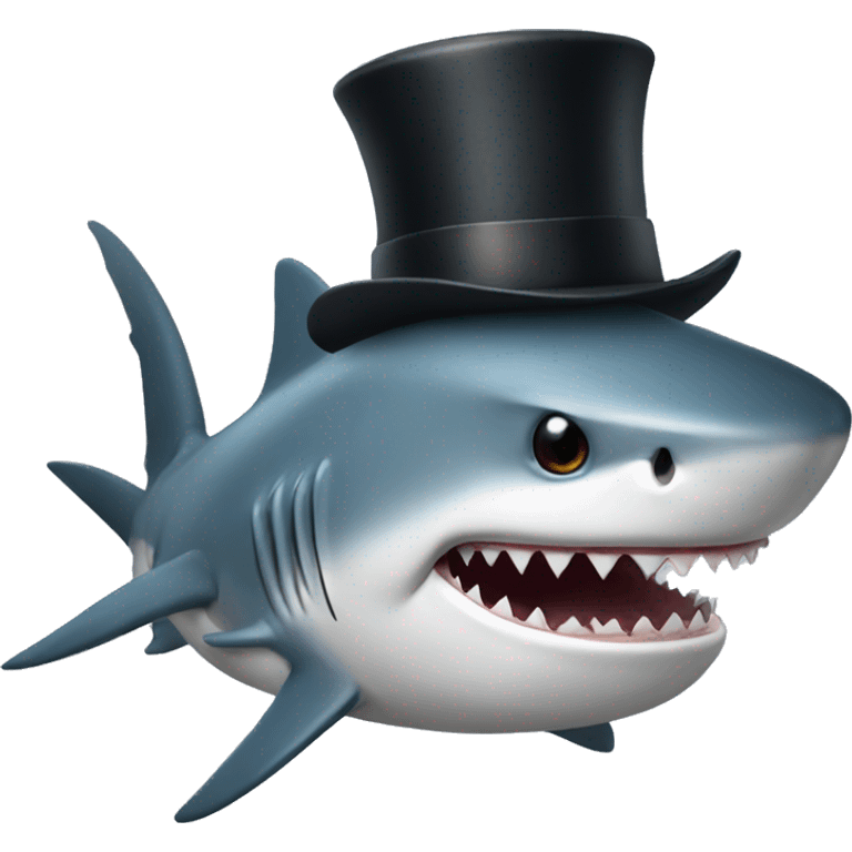 shark with tophat emoji