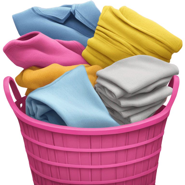 Folded laundry in a pink basket emoji