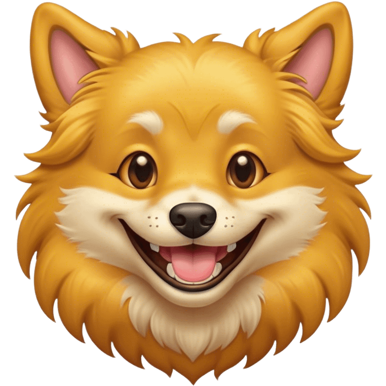 Dog smiling with gold teeth emoji