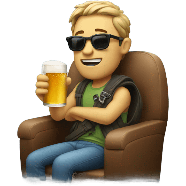 cool dude in car interior beer emoji