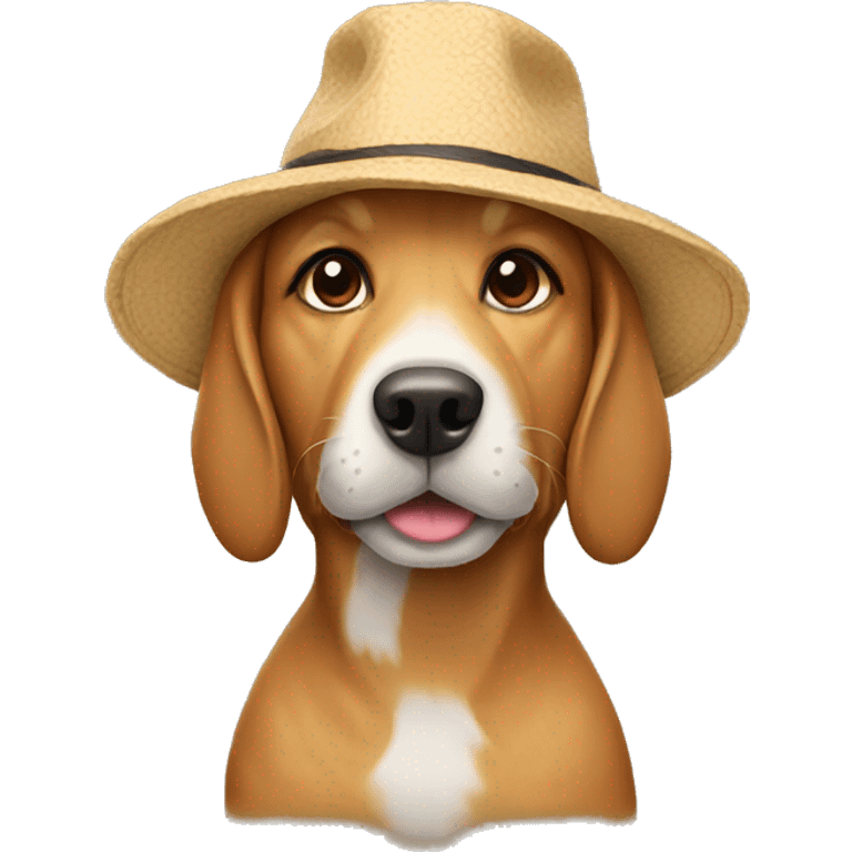 Dog wearing a hat emoji