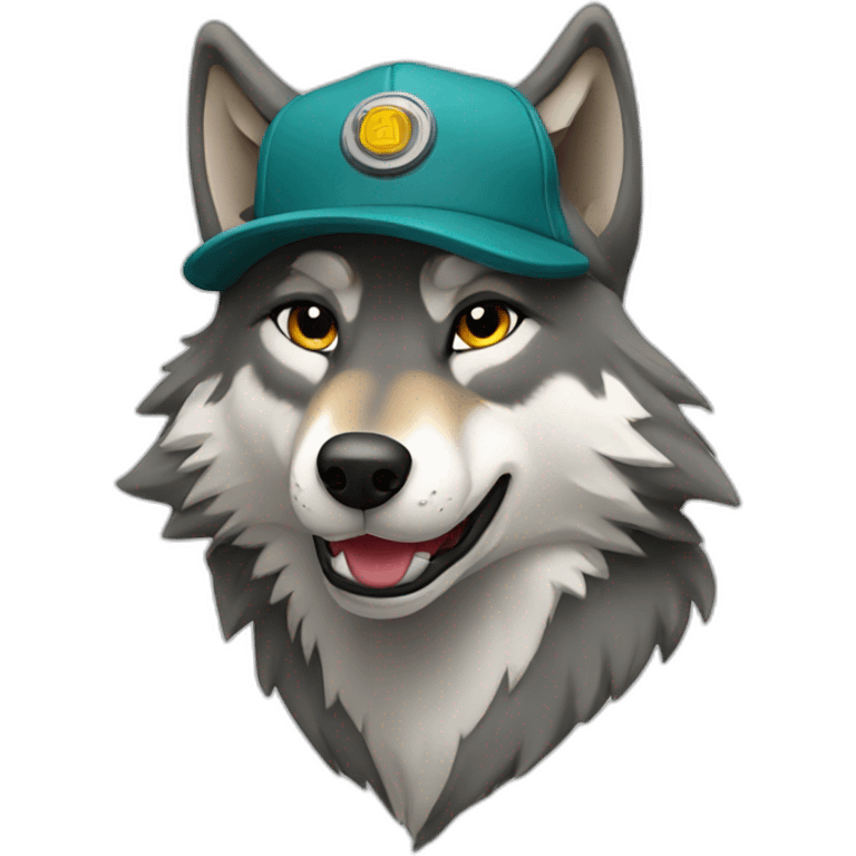 Wolf in trucker hat emoji