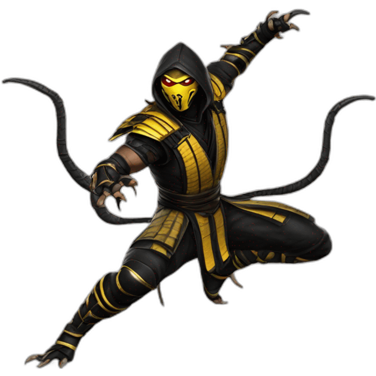 Scorpion ninja from mortal kombat game realistic emoji