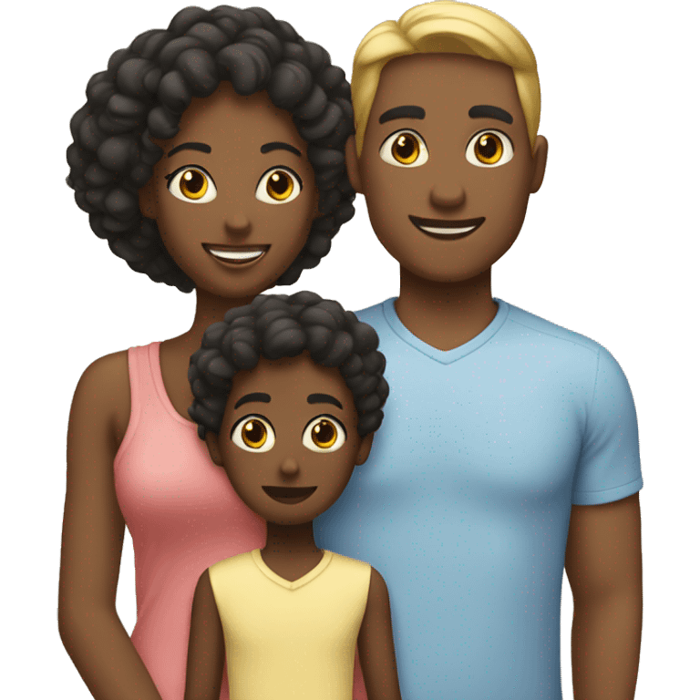 interracial couple with two kids emoji