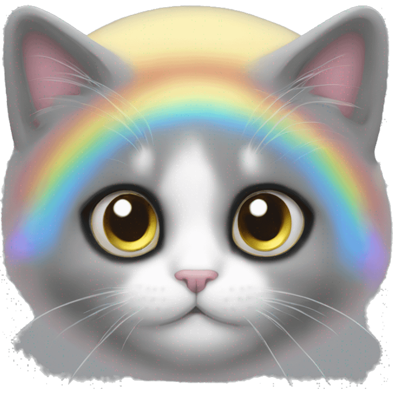 Chat qui a les yeux arc en ciel  emoji