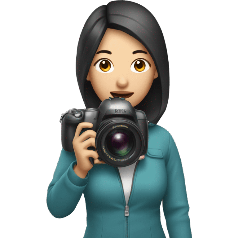 asian woman holding a camera emoji