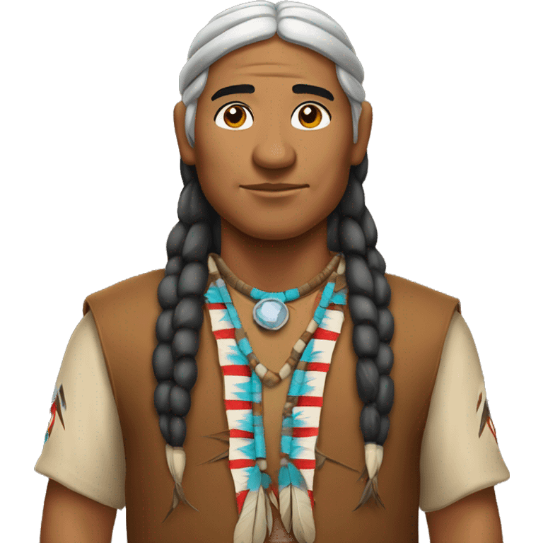 native American man wearing American dress emoji