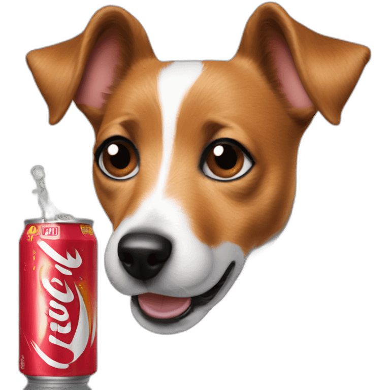 dog Jack Russell Terrier drinks energy drink emoji