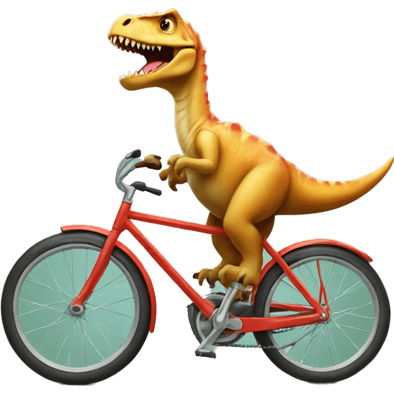 Dino in a bike emoji