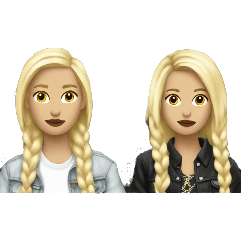 Two punks rock blond girls techno romantic vibe in the car  emoji