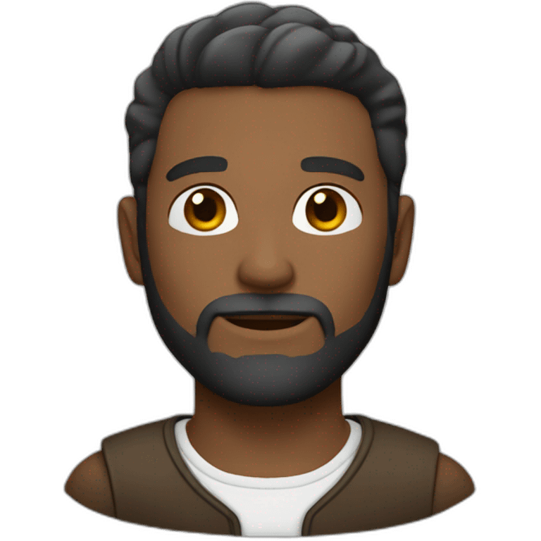 25y old man white, with beard black/brown and very short hair emoji