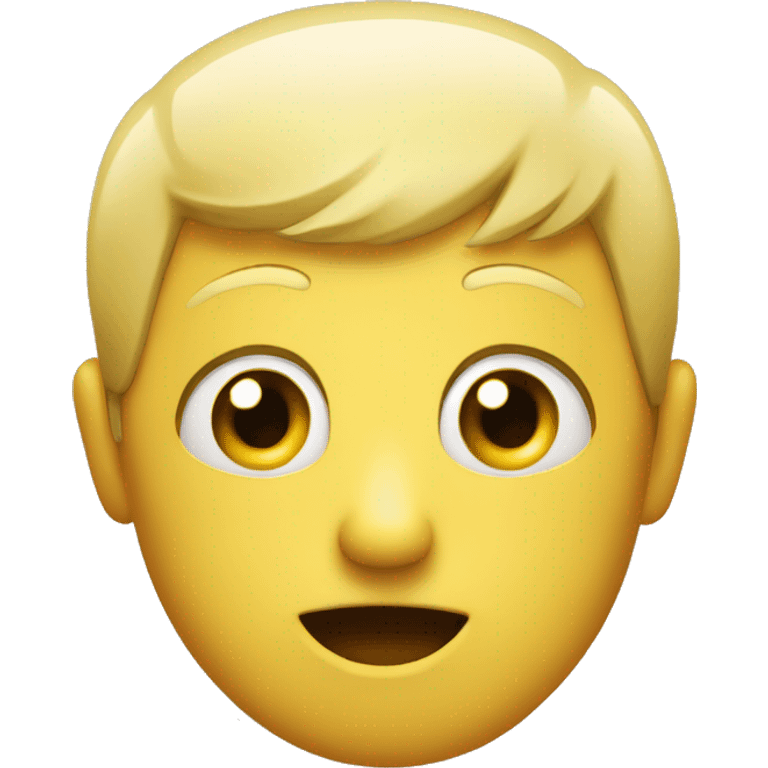 A regular yellow emoji but he have one eyebrow raised with one eye bigger than the other like a confused face emoji