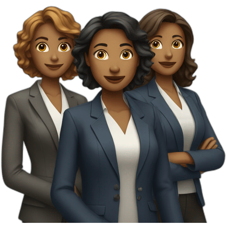 three professional women standing emoji