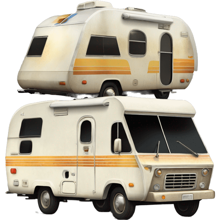  Side view 1973 Winnebago caravan C-3PO tarnished from space with rear wing  emoji