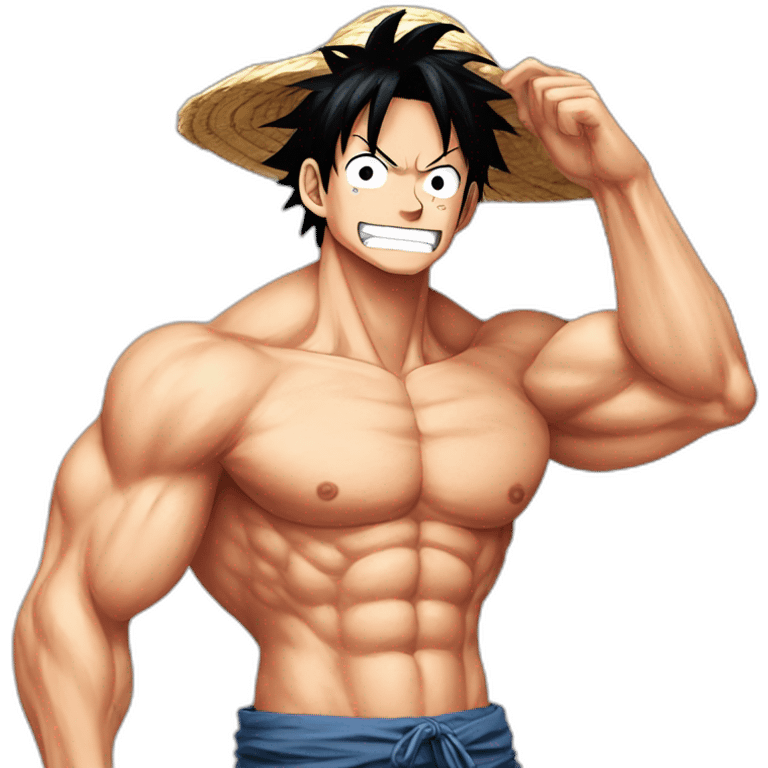 luffy com os musculos do baki emoji