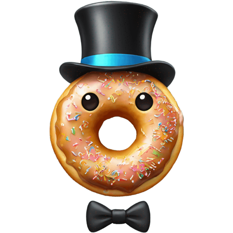 Donut wearing top hat  emoji