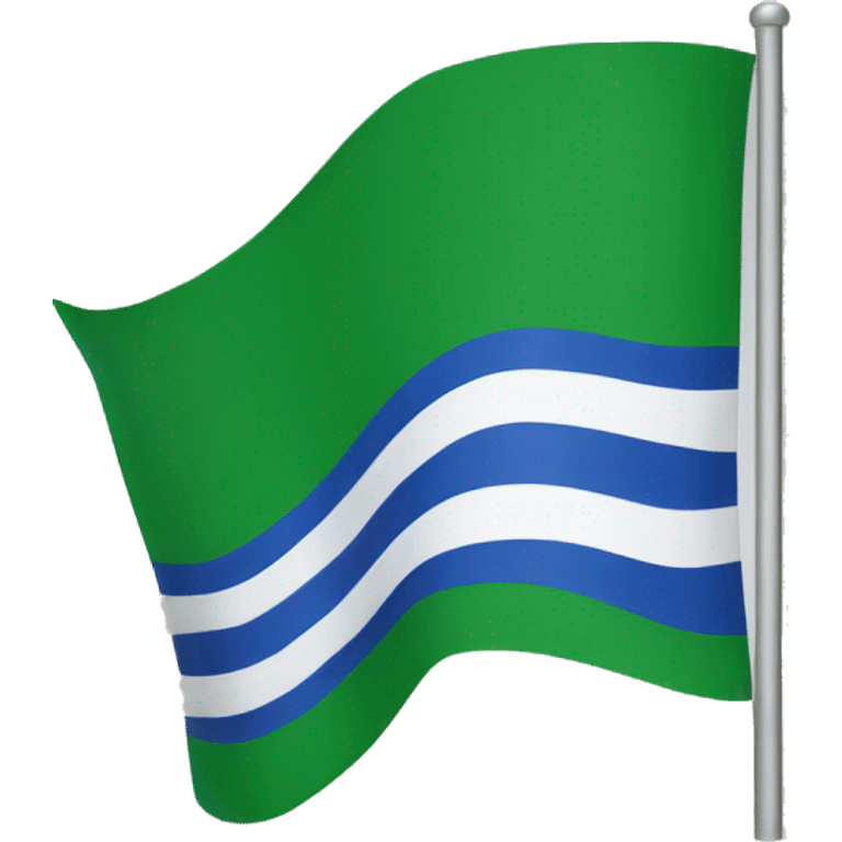 Flag with blue white and green volour emoji