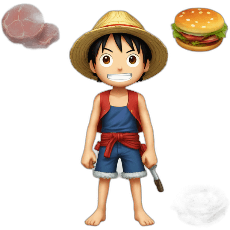 Luffy avec de la viande emoji