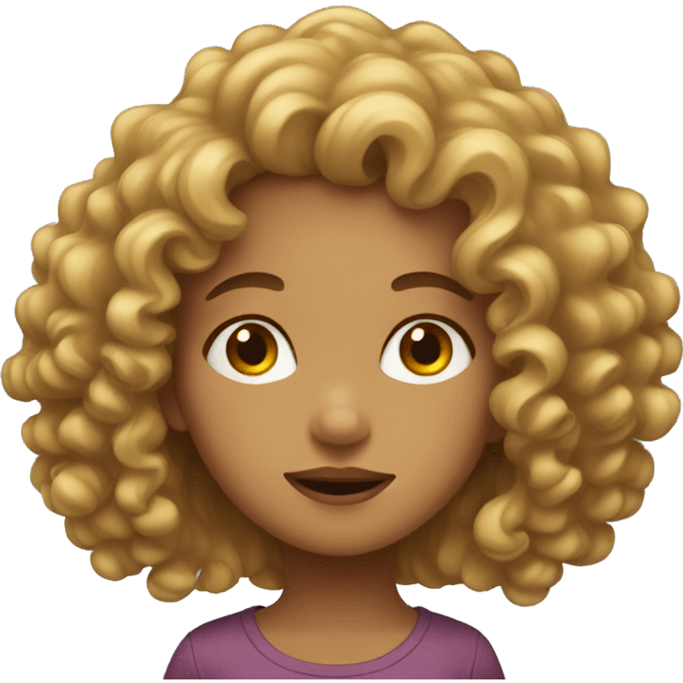 Girl with a curly hair  emoji