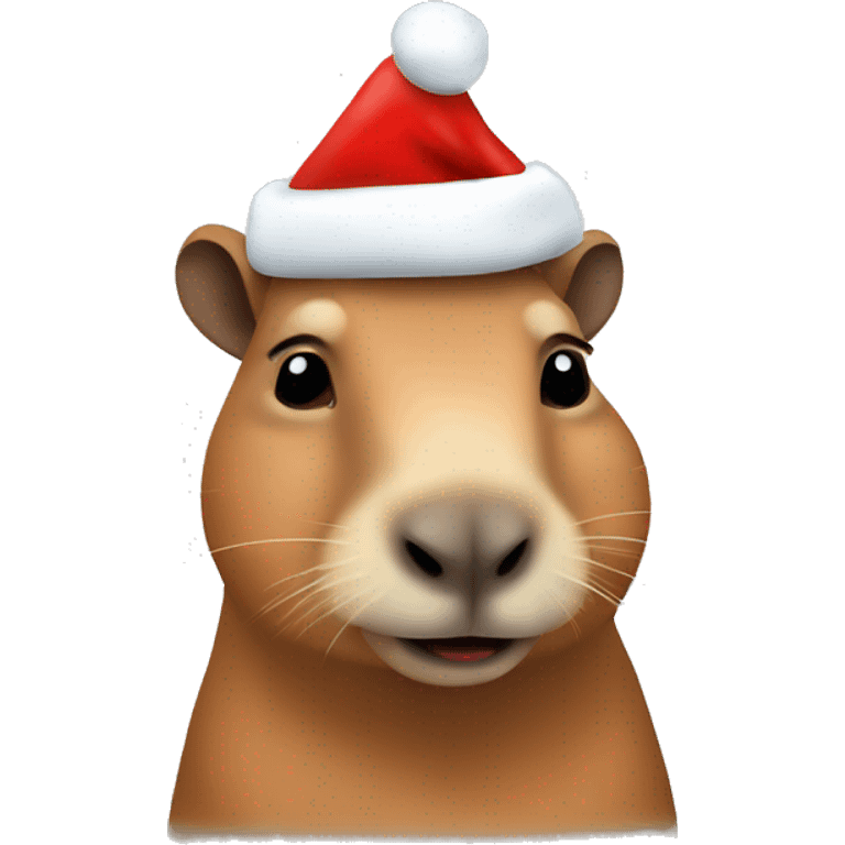 Capybara wearing Santa hat emoji