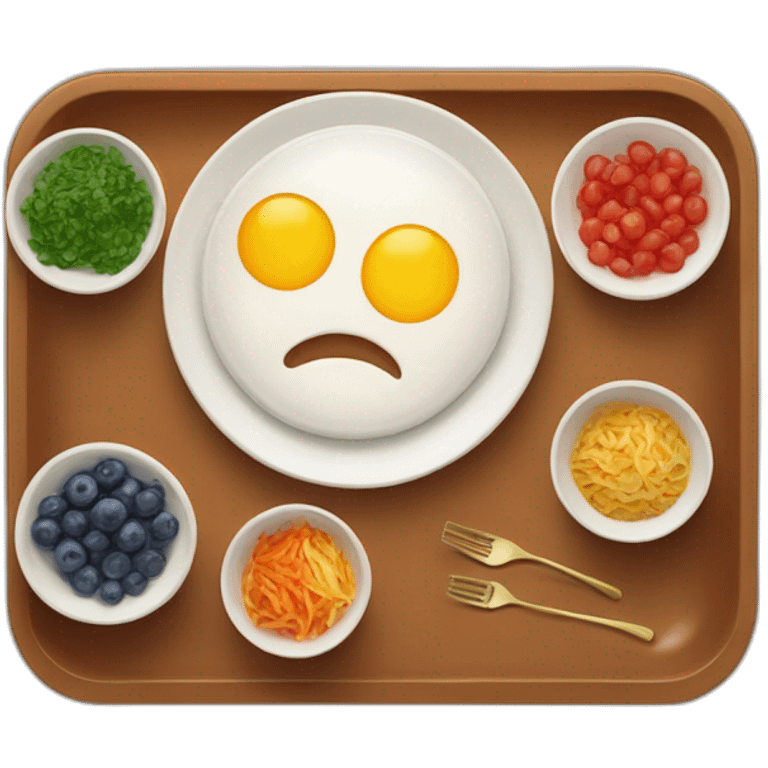 Plate of food with bowls in it having delicious dish emoji