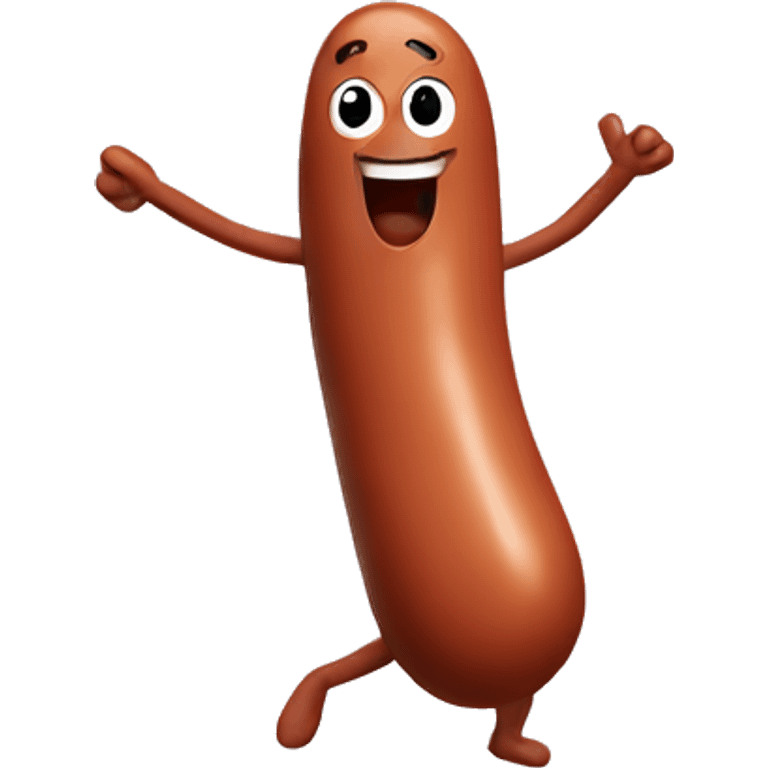 Dancing sausage emoji