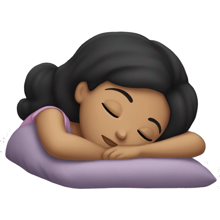 Black hair light skin girl sleeping  emoji