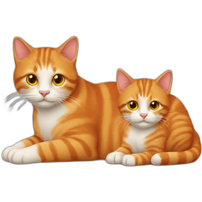 ginger cat and kitten emoji