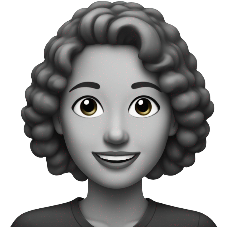 monochrome portrait of smiling woman emoji