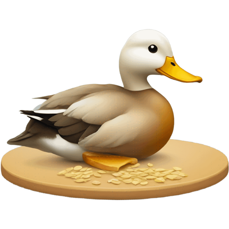 Duck having breakfast emoji