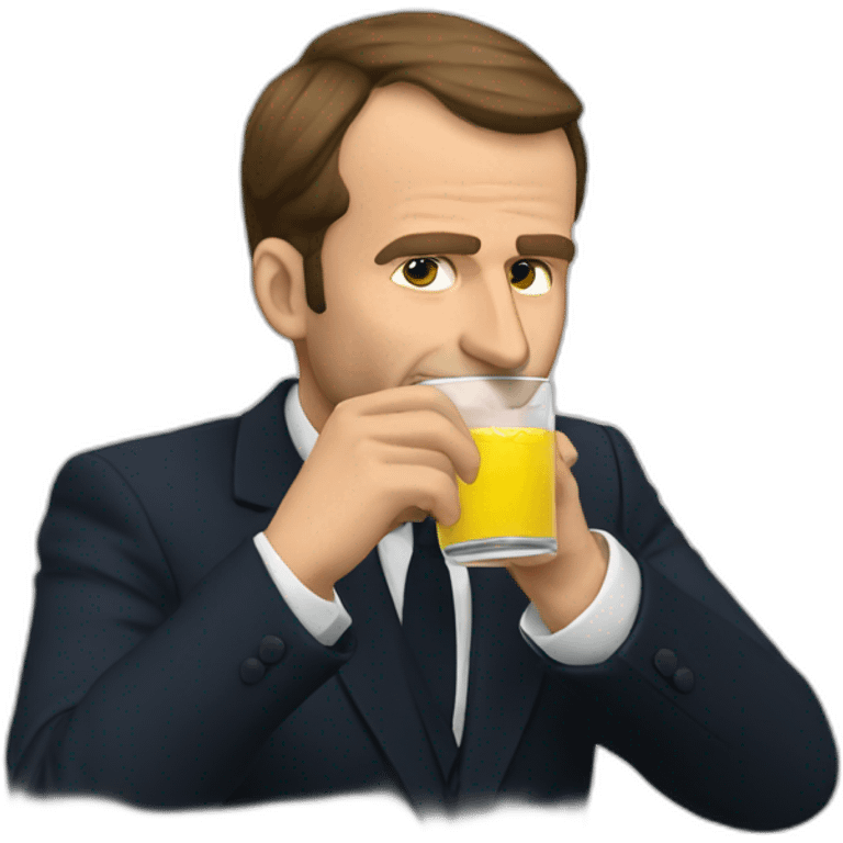 macron-drinking emoji