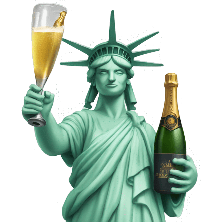 statue of liberty holding a champagne flute instead of a torch emoji