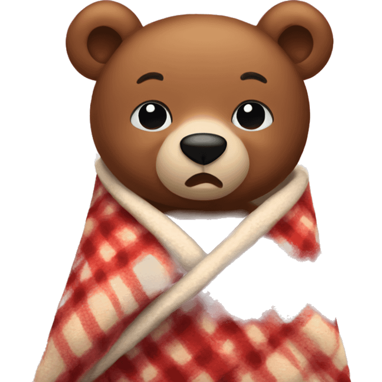 bear cozy in blanket emoji