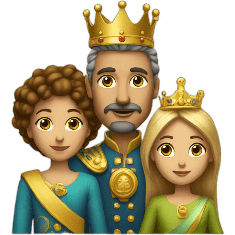 King and queen and children emoji