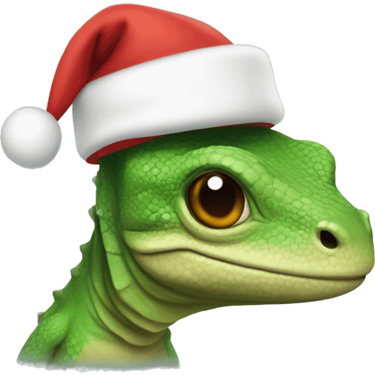 lizard with santa hat emoji