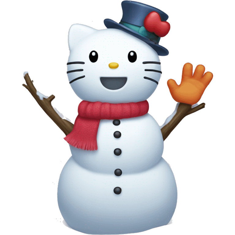 hello kitty as a snowman emoji