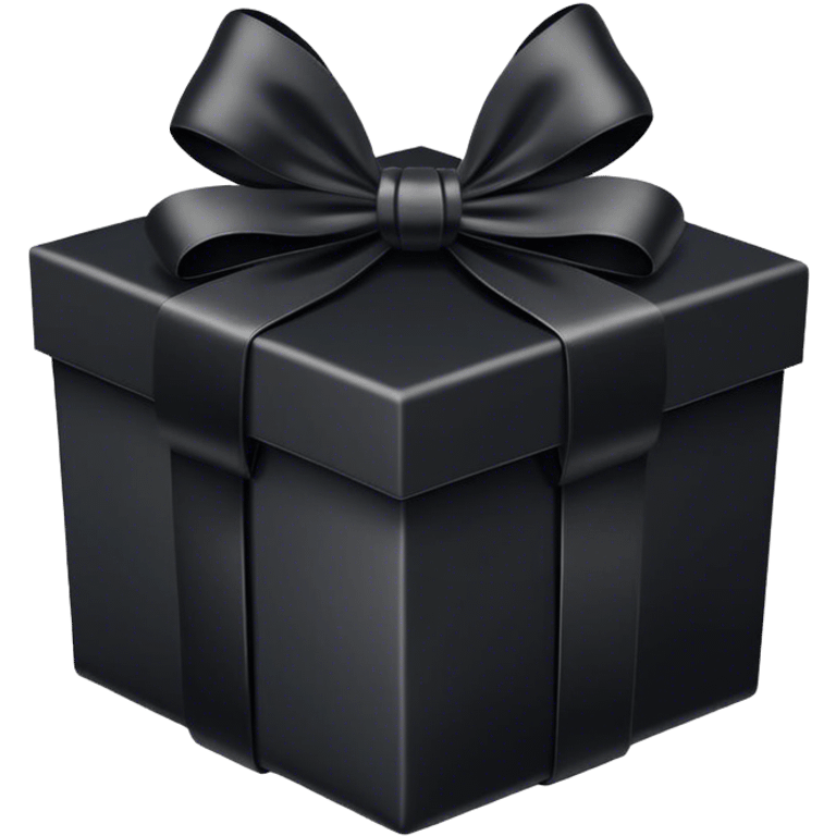 Elegant black gift box with black bow emoji