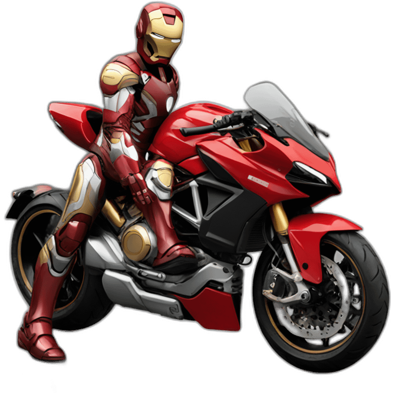 iron man with ducati byke emoji