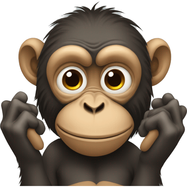 Ape with hands on his cheeks emoji