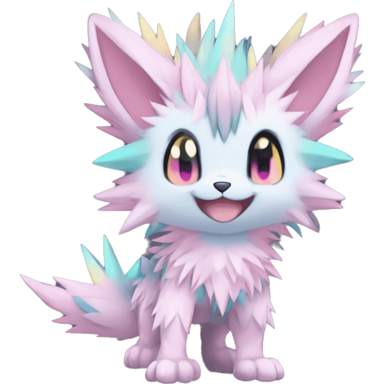 Anthro Scalie Spiky Cool Edgy Magical Shiny Colorful Pastel Sparkle Kemono-style Chibi Fantasy-Animal-Fakémon-Pokémon-Hybrid Fur Sona Aesthetic Full Body emoji