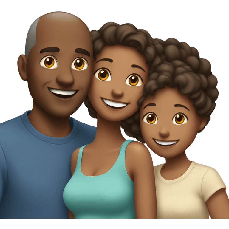 family of three: mom dad and kid (facebook style) emoji