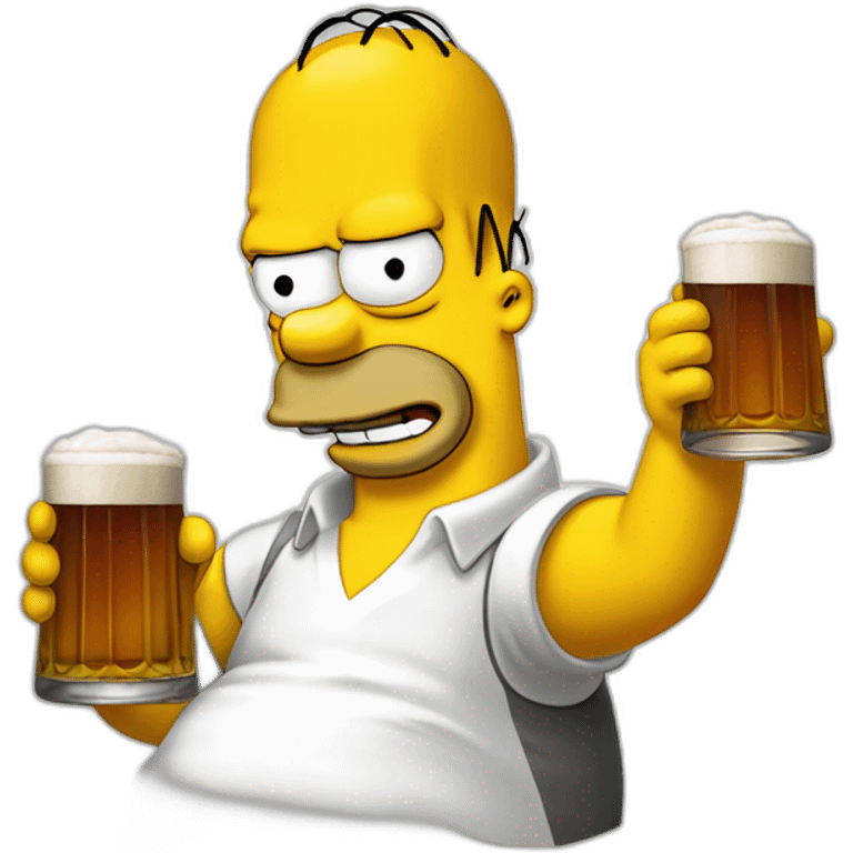 Homer Simpson qui boit de la bière emoji