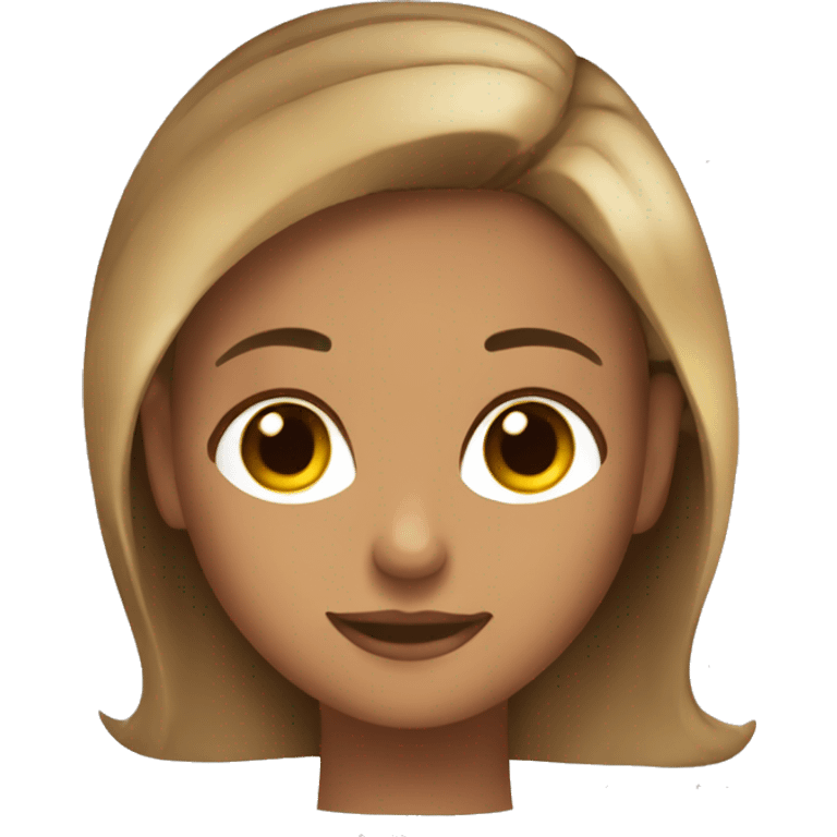 Tanned girl with brown hair and blonde highlights with brown eyes tanning in the sun  emoji