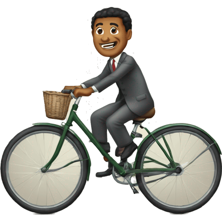 Président malagasy sur un vélo emoji