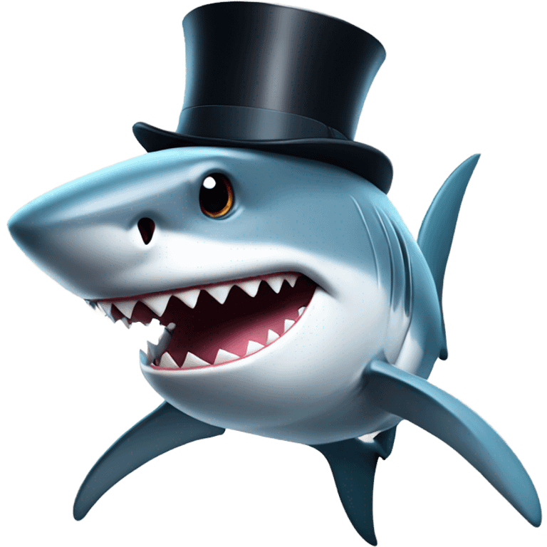 Shark with a top hat emoji