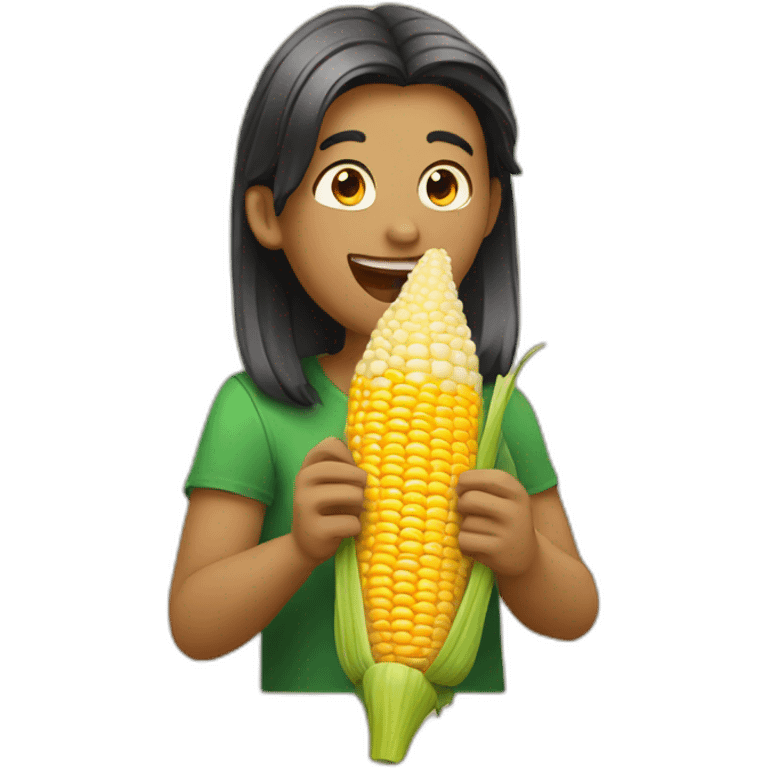 Corn eating corn emoji